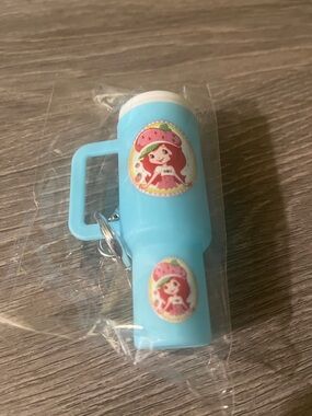 Blue Strawberry💜  Shortcake Mini Tumbler Keychain/ Bag Charm NIP